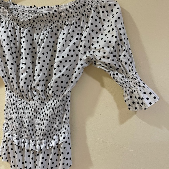 Off The Shoulder Polka Dot Zara Bodysuit Size S | Polkadot Zara Top | Bodysuit - Picture 5 of 5